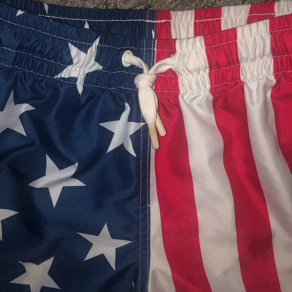 Wave Zone American Flag Swim Trunks, Size 8